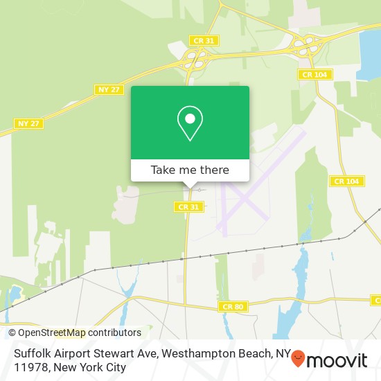Mapa de Suffolk Airport Stewart Ave, Westhampton Beach, NY 11978