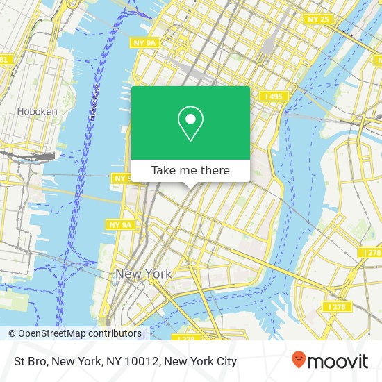 Mapa de St Bro, New York, NY 10012