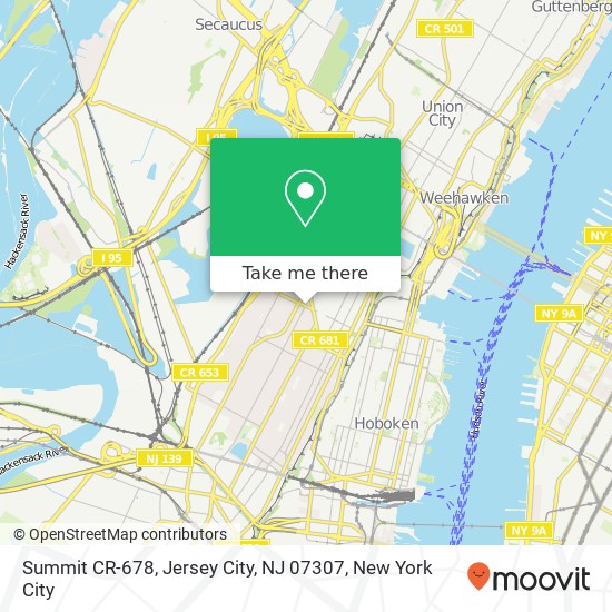 Mapa de Summit CR-678, Jersey City, NJ 07307