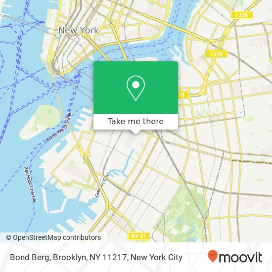 Mapa de Bond Berg, Brooklyn, NY 11217