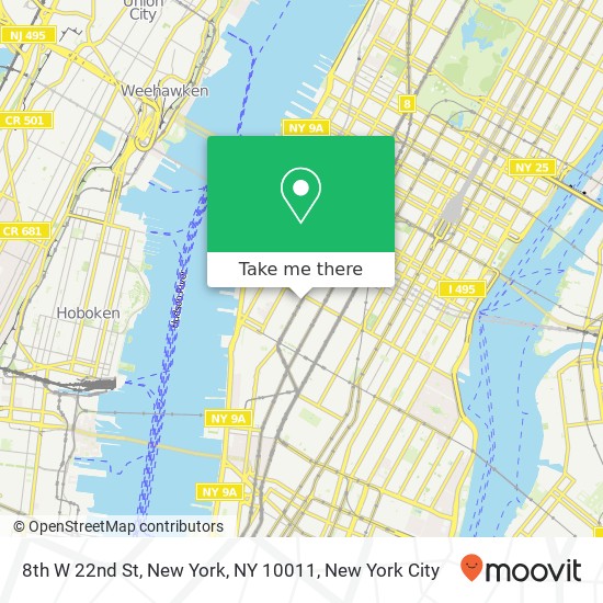 Mapa de 8th W 22nd St, New York, NY 10011