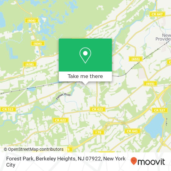 Mapa de Forest Park, Berkeley Heights, NJ 07922