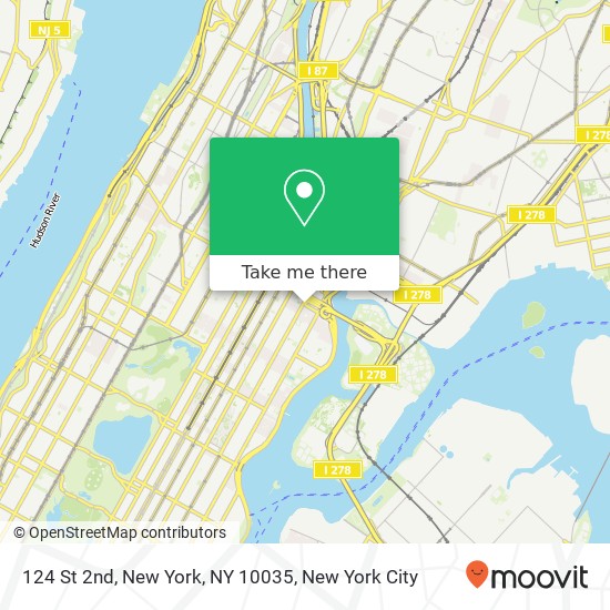 124 St 2nd, New York, NY 10035 map