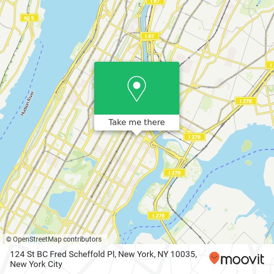 Mapa de 124 St BC Fred Scheffold Pl, New York, NY 10035