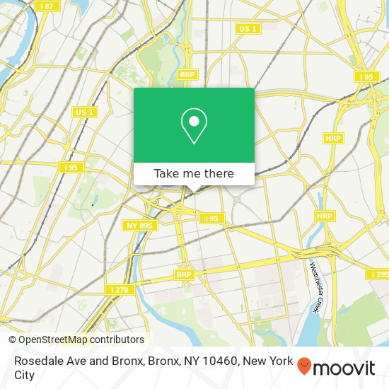 Rosedale Ave and Bronx, Bronx, NY 10460 map