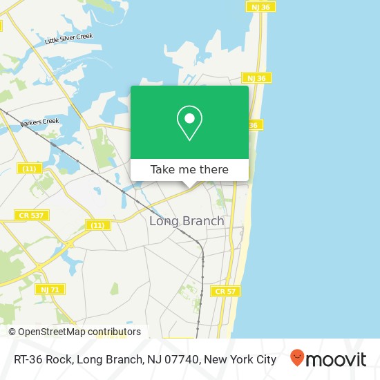 Mapa de RT-36 Rock, Long Branch, NJ 07740