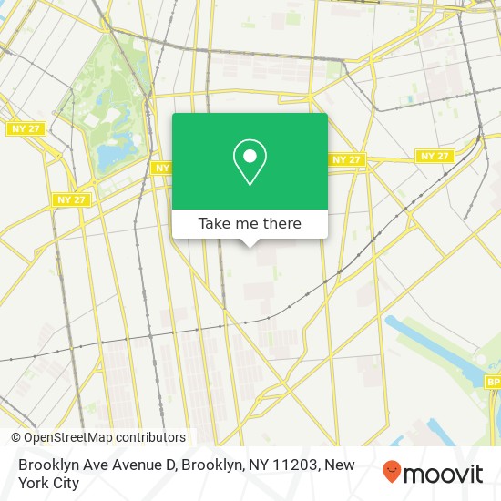 Mapa de Brooklyn Ave Avenue D, Brooklyn, NY 11203