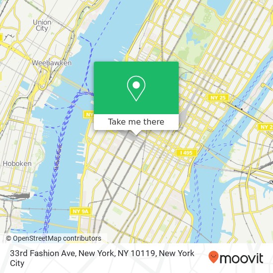 Mapa de 33rd Fashion Ave, New York, NY 10119