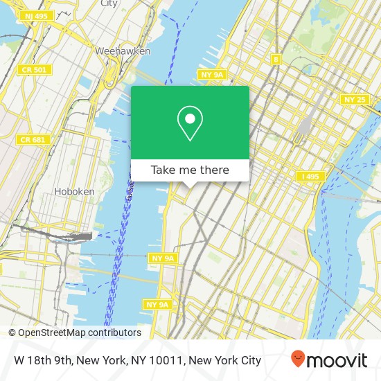 Mapa de W 18th 9th, New York, NY 10011