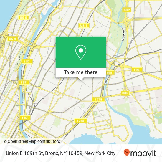 Mapa de Union E 169th St, Bronx, NY 10459