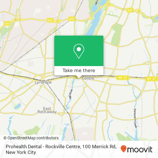 Mapa de Prohealth Dental - Rockville Centre, 100 Merrick Rd