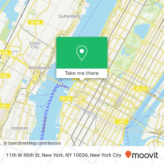 Mapa de 11th W 46th St, New York, NY 10036