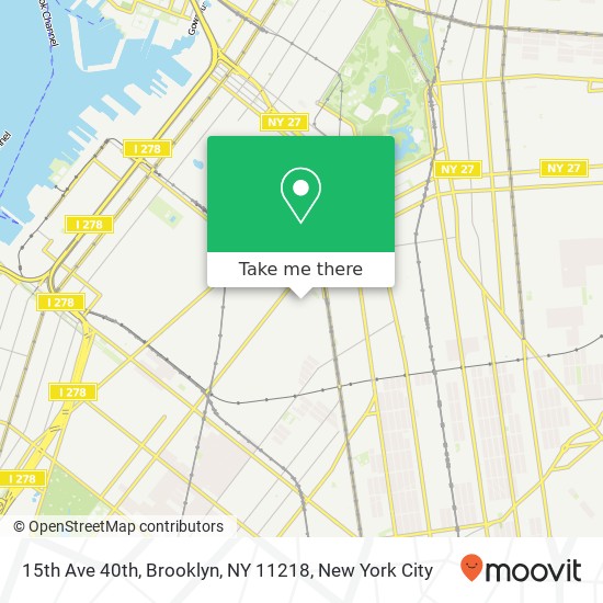 Mapa de 15th Ave 40th, Brooklyn, NY 11218