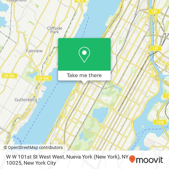 W W 101st St West West, Nueva York (New York), NY 10025 map