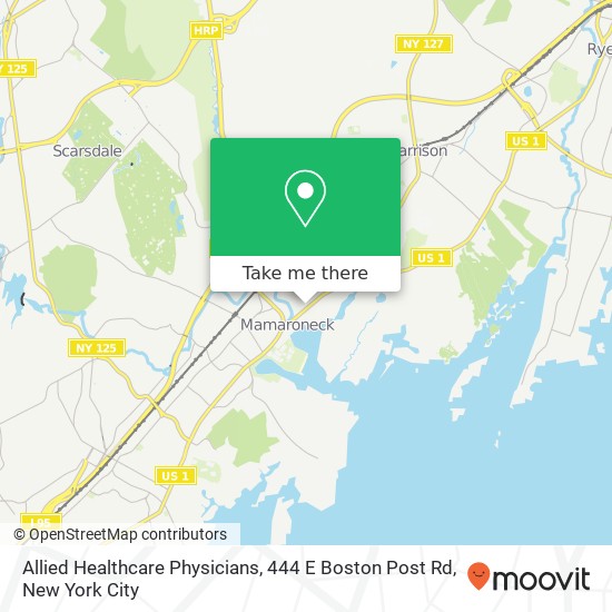 Mapa de Allied Healthcare Physicians, 444 E Boston Post Rd