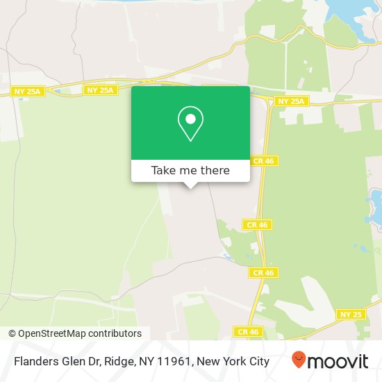 Mapa de Flanders Glen Dr, Ridge, NY 11961