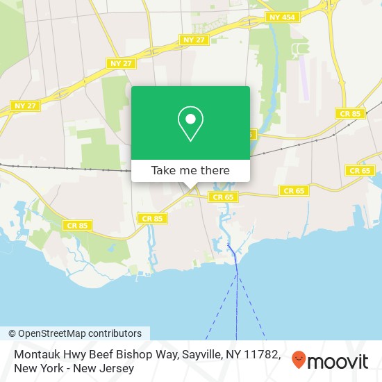 Montauk Hwy Beef Bishop Way, Sayville, NY 11782 map