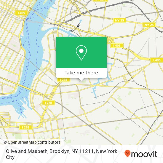 Olive and Maspeth, Brooklyn, NY 11211 map