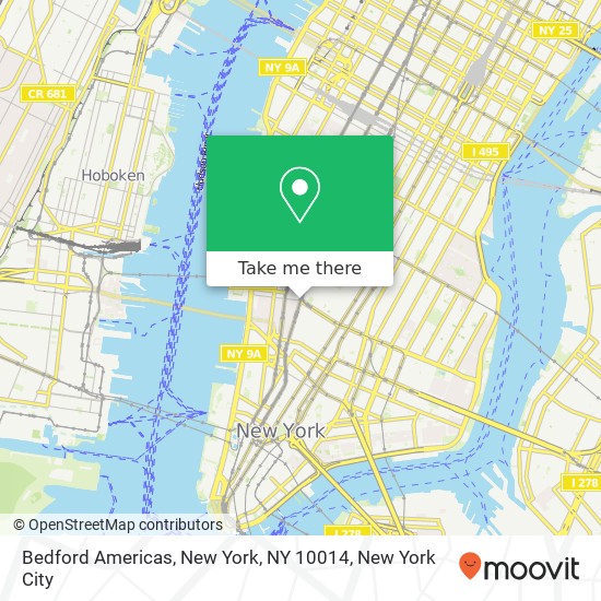 Bedford Americas, New York, NY 10014 map