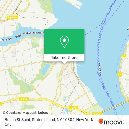 Mapa de Beach St Saint, Staten Island, NY 10304