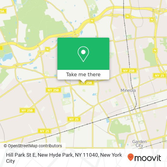 Mapa de Hill Park St E, New Hyde Park, NY 11040