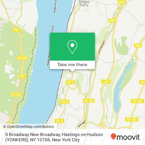 Mapa de S Broadway New Broadway, Hastings-on-Hudson (YONKERS), NY 10706