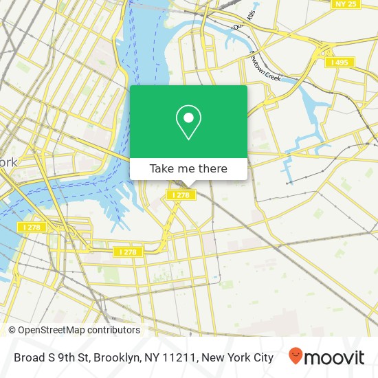 Mapa de Broad S 9th St, Brooklyn, NY 11211