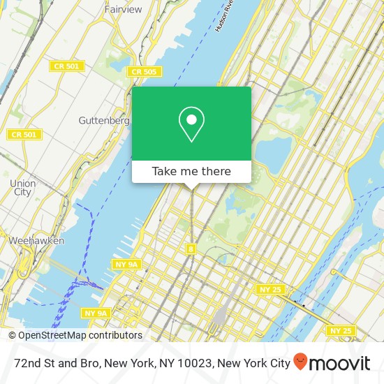 72nd St and Bro, New York, NY 10023 map