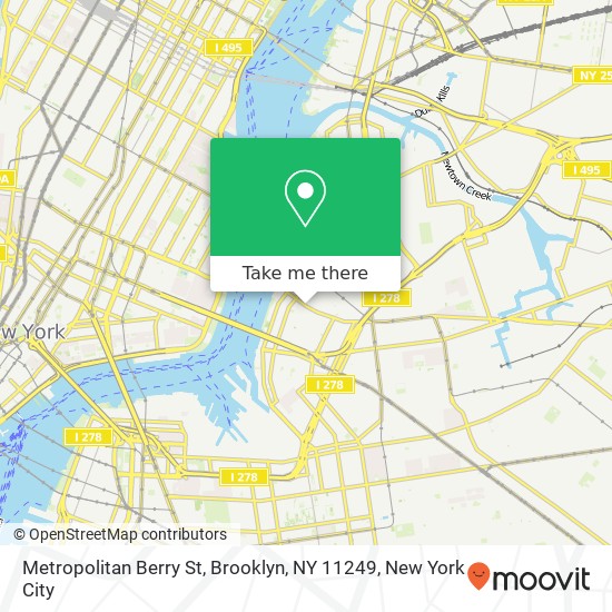 Mapa de Metropolitan Berry St, Brooklyn, NY 11249