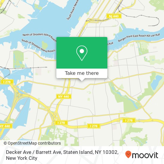 Mapa de Decker Ave / Barrett Ave, Staten Island, NY 10302
