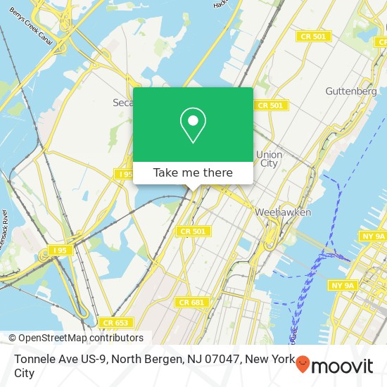 Tonnele Ave US-9, North Bergen, NJ 07047 map