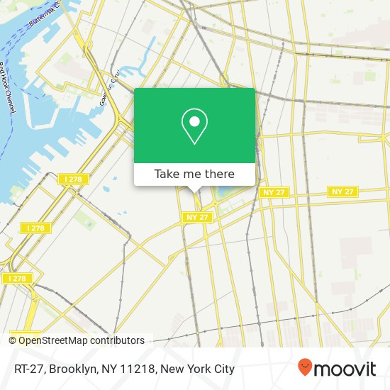Mapa de RT-27, Brooklyn, NY 11218