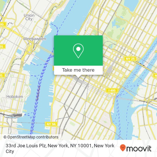 Mapa de 33rd Joe Louis Plz, New York, NY 10001