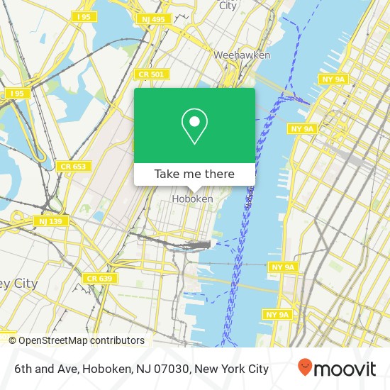 Mapa de 6th and Ave, Hoboken, NJ 07030