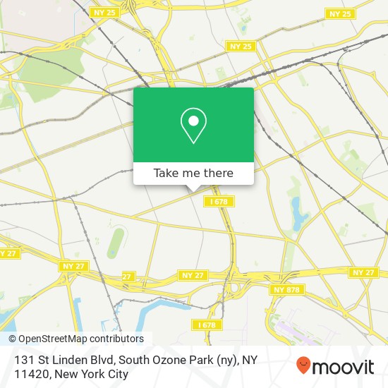 Mapa de 131 St Linden Blvd, South Ozone Park (ny), NY 11420
