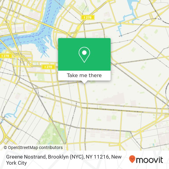 Mapa de Greene Nostrand, Brooklyn (NYC), NY 11216