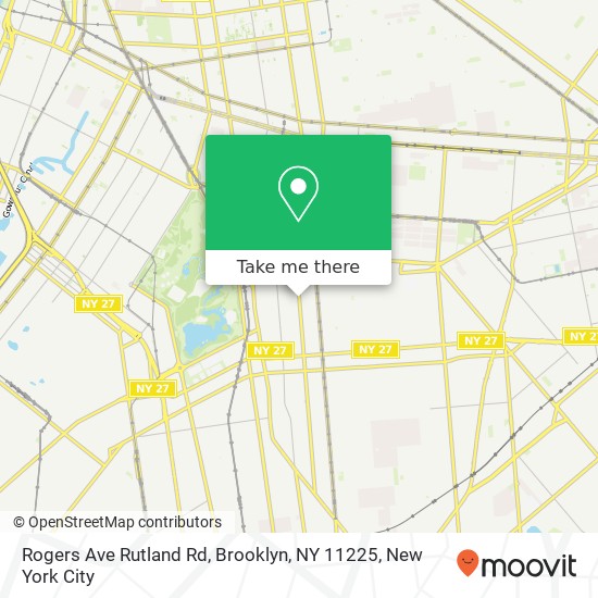 Mapa de Rogers Ave Rutland Rd, Brooklyn, NY 11225