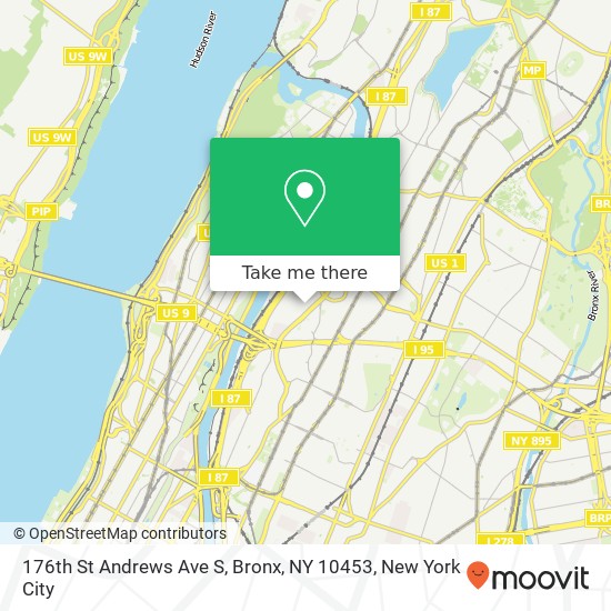 Mapa de 176th St Andrews Ave S, Bronx, NY 10453