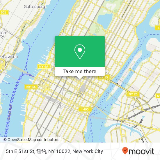 Mapa de 5th E 51st St, 纽约, NY 10022