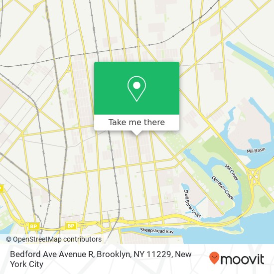 Mapa de Bedford Ave Avenue R, Brooklyn, NY 11229