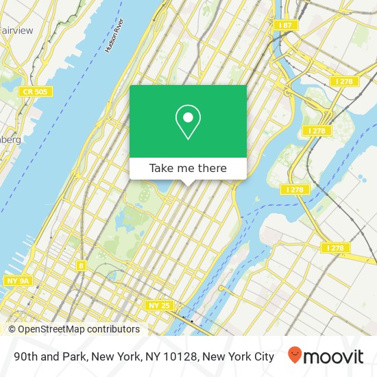 90th and Park, New York, NY 10128 map