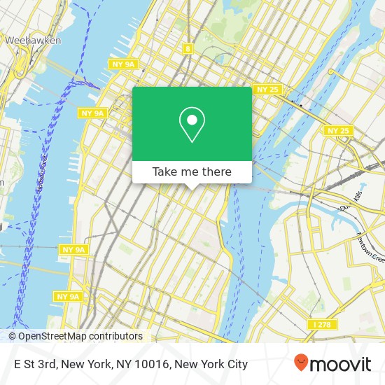 E St 3rd, New York, NY 10016 map