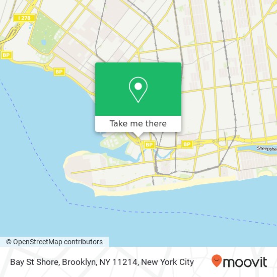 Mapa de Bay St Shore, Brooklyn, NY 11214