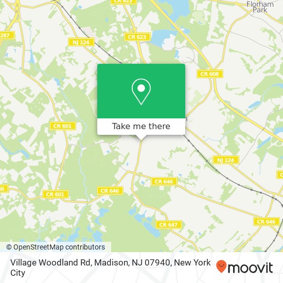 Mapa de Village Woodland Rd, Madison, NJ 07940