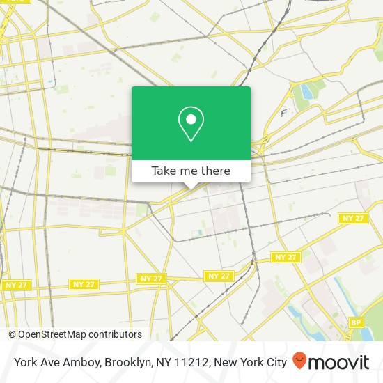 Mapa de York Ave Amboy, Brooklyn, NY 11212