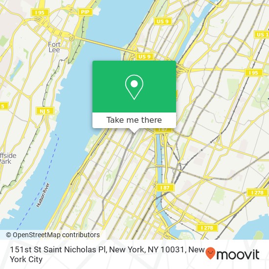 151st St Saint Nicholas Pl, New York, NY 10031 map