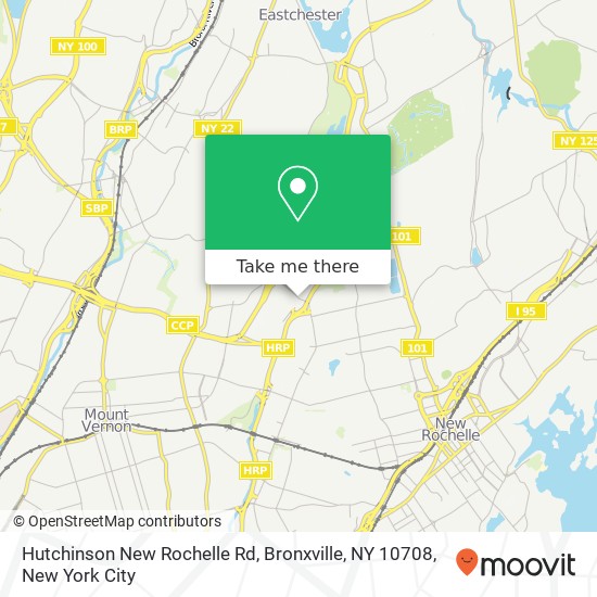Mapa de Hutchinson New Rochelle Rd, Bronxville, NY 10708