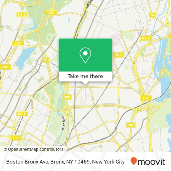 Mapa de Boston Bronx Ave, Bronx, NY 10469