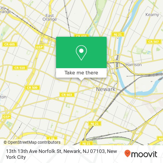 13th 13th Ave Norfolk St, Newark, NJ 07103 map