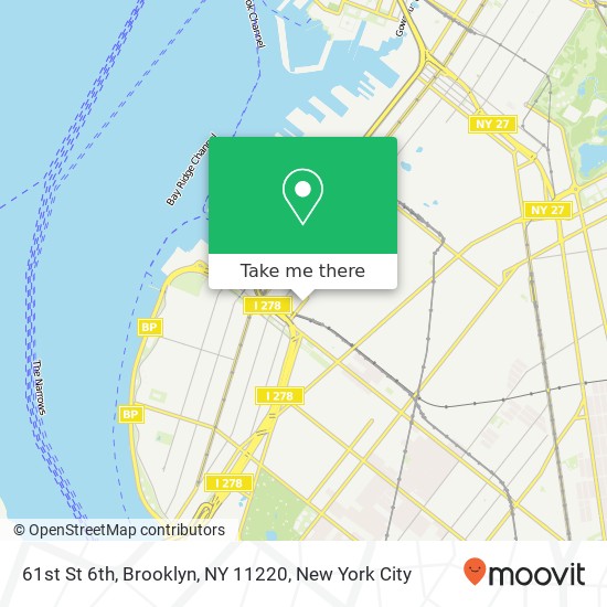 Mapa de 61st St 6th, Brooklyn, NY 11220